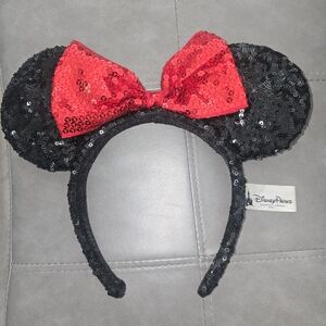 Disney Black and Red Sequin Minnie Mouse Ears